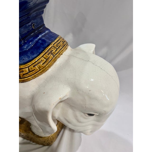 Mid-20th Century Chinese Shiwan Ceramic Elephant Garden Stool For Sale - Image 13 of 17