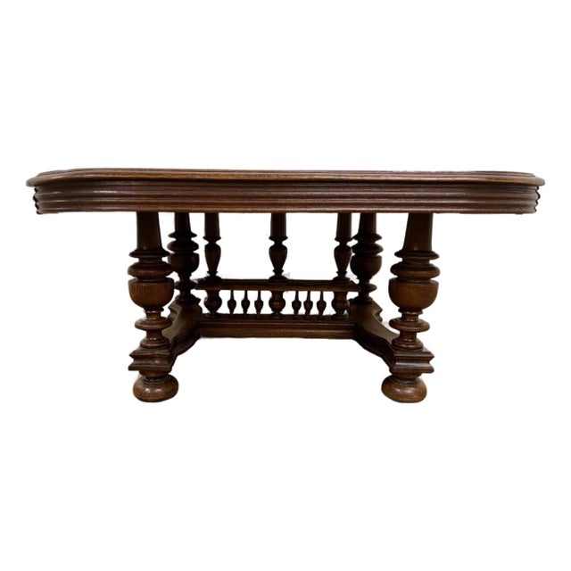 Antique French Henry II Renaissance Walnut Center Coffee Cocktail Table For Sale