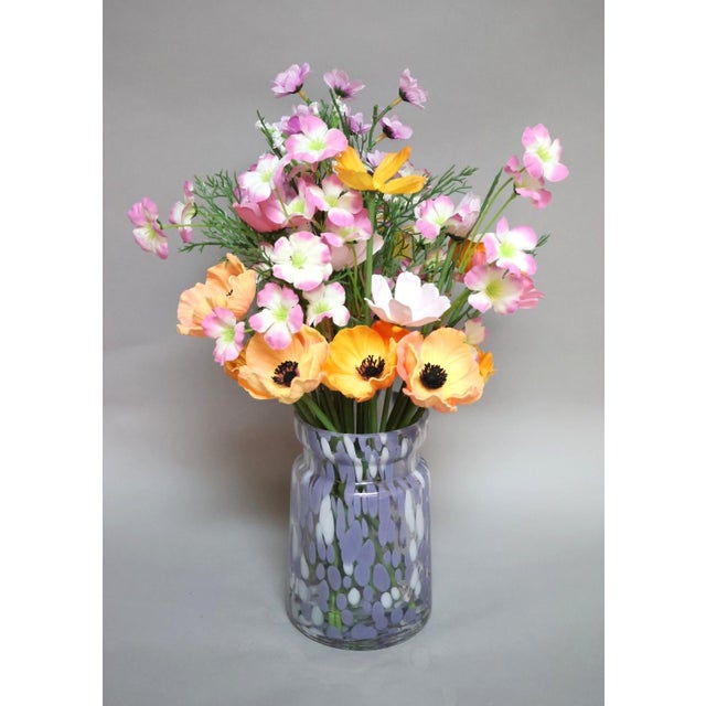 2010s Laura Ashley Permanent Botanical Arrangement in Lavender Glass Vase For Sale - Image 5 of 8
