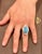 Vintage Natural Marquise Sleeping Beauty Ring Turquoise With Diamonds, Platinum For Sale In New York - Image 6 of 18
