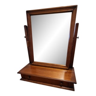 1950s Stickley Cherry Wood Table Mirror For Sale