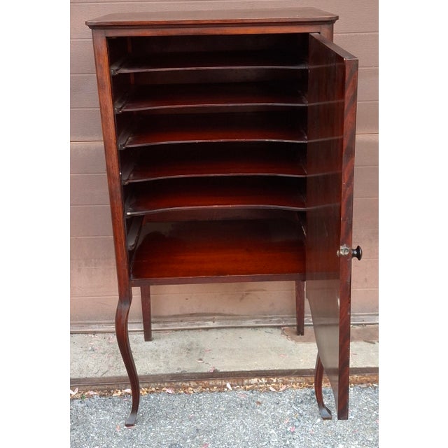 Payne Furniture Mahogany Inlaid Sheet Music Cabinet, Circa 1890s For Sale - Image 9 of 12