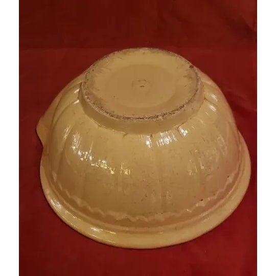 Rustic 15" Antique Americana Yelloware Batter Bowl For Sale - Image 3 of 7