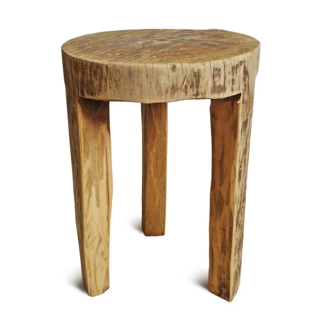 Rustic Contemporary Rustic Naga Three Leg Wood Table For Sale - Image 3 of 7