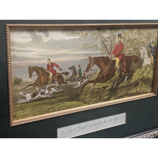 Wood Late 20th Century Bombay Private Collection “The Find: Tally-Ho Away O-O” Equestrian Artwork For Sale - Image 7 of 11