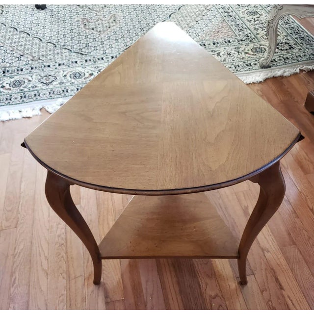 John Widdicomb 2 Tier Drop Leaf Walnut Bookmatched Top Accent Table For Sale In Washington DC - Image 6 of 10
