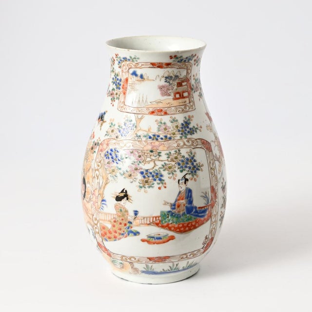 Antique Japanese Hand-Painted Porcelain Vase For Sale - Image 11 of 12