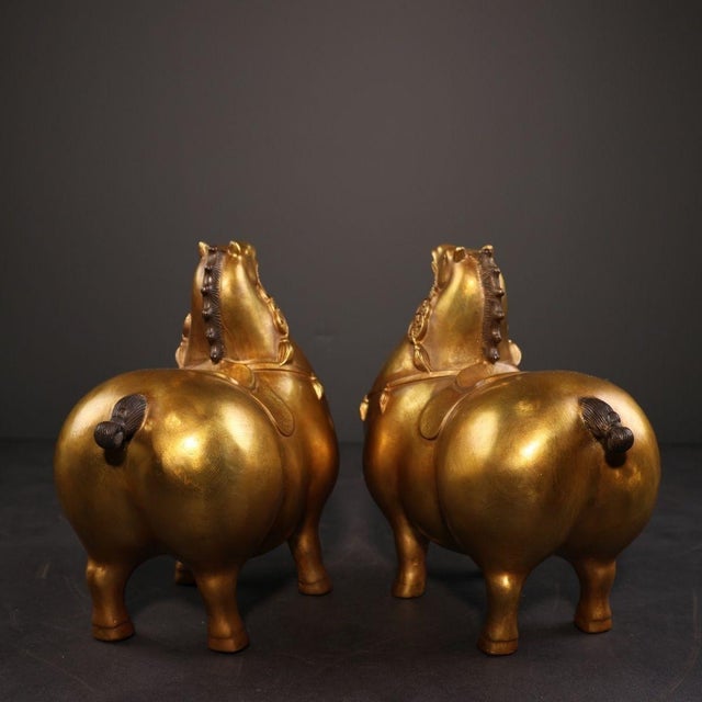 Pair of Vintage Bronze "Money Horse" Sculptures With Coin Accents For Sale - Image 4 of 8