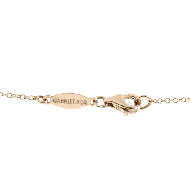 Gabriel & Co Tiny Diamond Heart Pendant Necklace, 14k Yellow Gold, Length 17 In For Sale - Image 4 of 6
