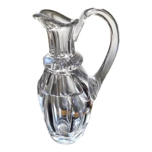 19th C. Bohemian Clear Cut Glass Pitcher