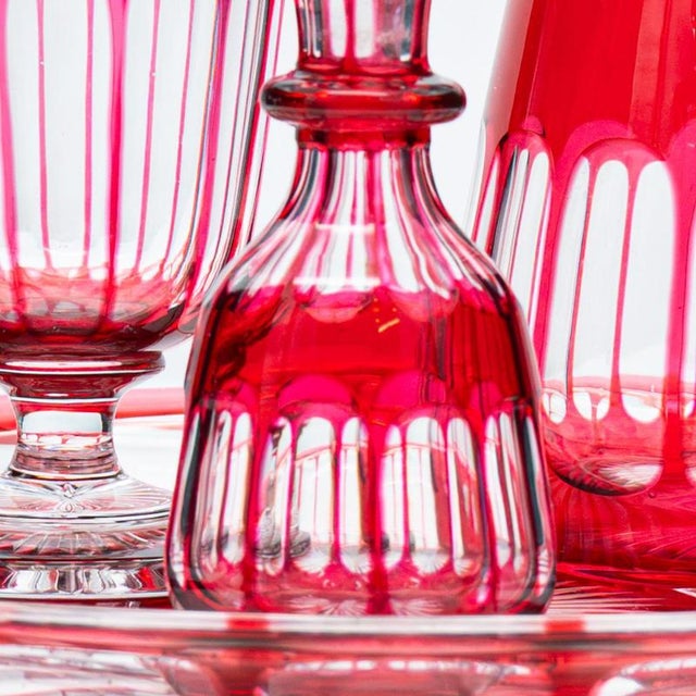 1930s Vintage Red Overlay Crystal Items, 1930, Set of 4 For Sale - Image 5 of 9