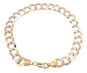 14 Karat Two-Tone White and Yellow Gold Fancy Link Bracelet