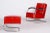 Red Set of Bauhaus Armchair with Foot Stool attributed to Mucke Melder, 1930s For Sale - Image 8 of 13