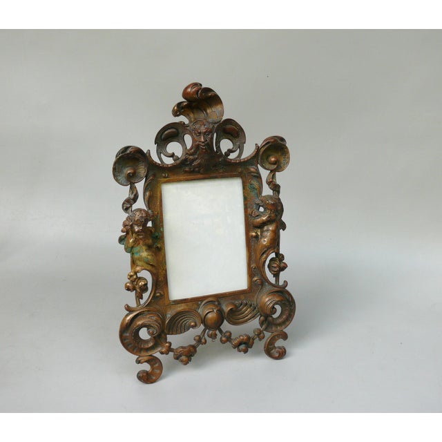 Neo-Baroque Picture Frame with Neptune, Putti and Shells, Bronze, Germany, 1890s For Sale - Image 3 of 18