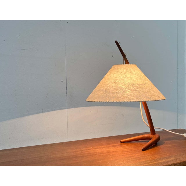 Mid-Century Modern Teak Dornstab Table Lamp by A. Pöll for Kalmar, Vienna, 1950s For Sale - Image 13 of 18