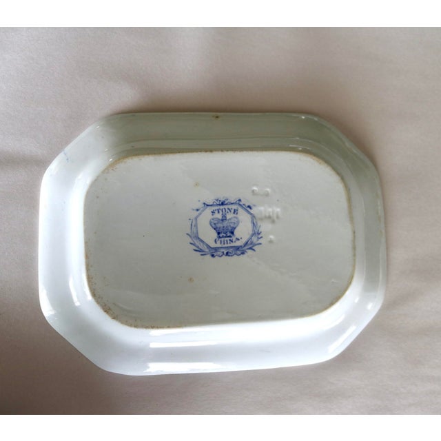 English Early 19th Century Hicks, Meigh & Johnson Ironstone Platter "Flying Bird" Pattern With Handcrafted Stand For Sale - Image 3 of 15