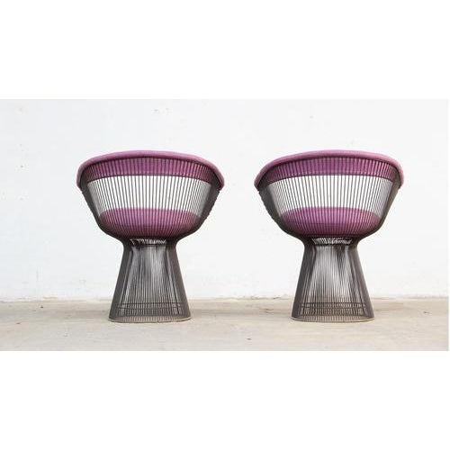 Metal Chairs in Brass by Warren Platner, 1974, Set of 2 For Sale - Image 7 of 10