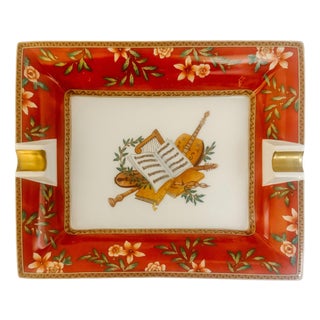 French Limoges Porcelain Ashtray by Medard De Noblat, Amadeus Collection For Sale