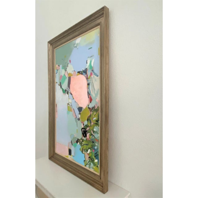 Large Scale Framed Original Abstract Oil Painting Titled "New Chapter" on Repurposed Linen Canvas by Kendra Dennis For Sale - Image 9 of 12