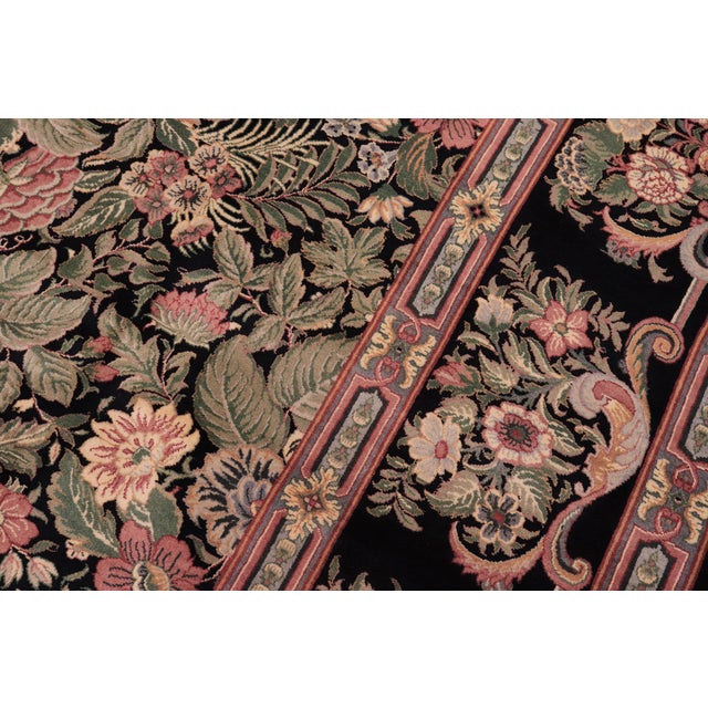 1990s 1990's Pak-Persian Black/Black Wool Rug - 9'1'' X 12'4'' For Sale - Image 5 of 9