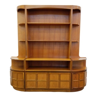 Vintage Mid Century Modern Teak Sideboard / Hutch by Nathan For Sale