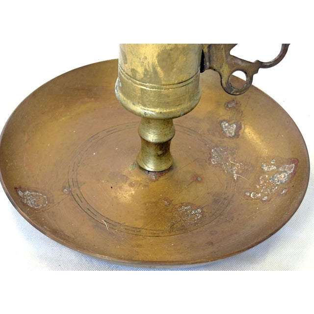Antique Brass Adjustable Height Push-Up Candleholder For Sale - Image 9 of 11
