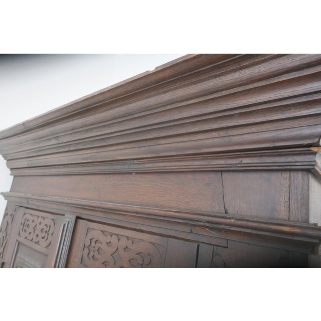 Antique Carved Oak Farmhouse Wardrobe, 1780 For Sale - Image 5 of 18