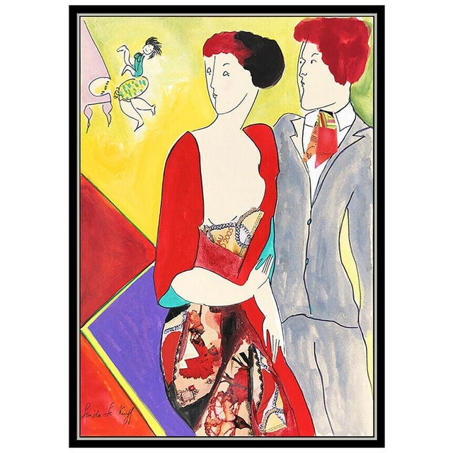 Message us to inquire about custom framing options! (Included for free with every purchase) This oil painting with collage...