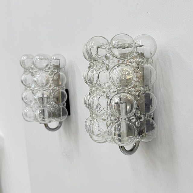 Bubble Glass Wall Lamps by Helena Tynell for Limburg, Germany, 1970s, Set of 2 For Sale - Image 9 of 18