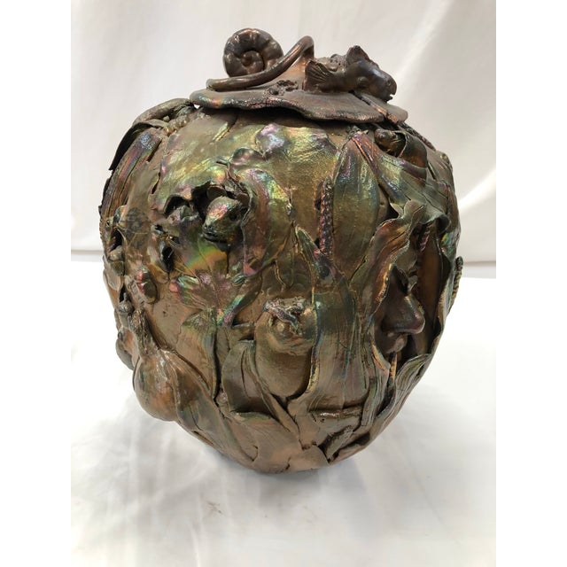 Hand-built Roku vessel by artist Doris Miller. Miller was a San Antonio teacher for a number of years. This particular...