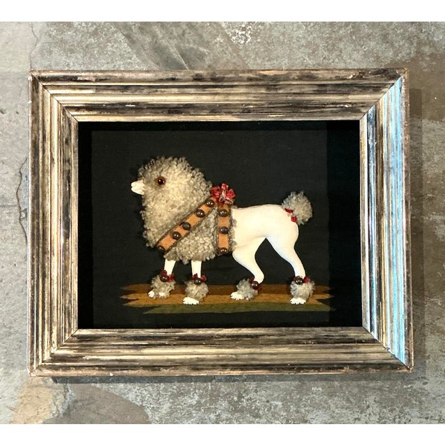 Wood Vintage Hand Embroidered Poodle For Sale - Image 7 of 12
