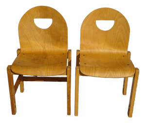 Light Beech Dining Chairs, Set of 2