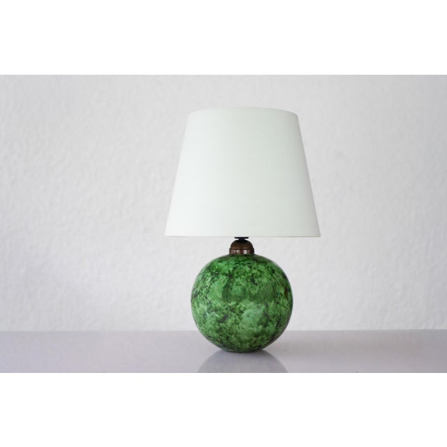 Ceramic Scandinavian Art Deco Pottery Table Lamp by Erik Mornils for Nittsjö, 1930s For Sale - Image 7 of 18