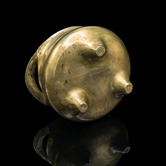 1900's Victorian Antique Incense Burner Oriental Brass Censer For Sale - Image 9 of 9